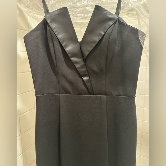 Betsy & Adam Black Strapless Tuxedo Dress Formal Black Tie Event - Picture 5 of 13